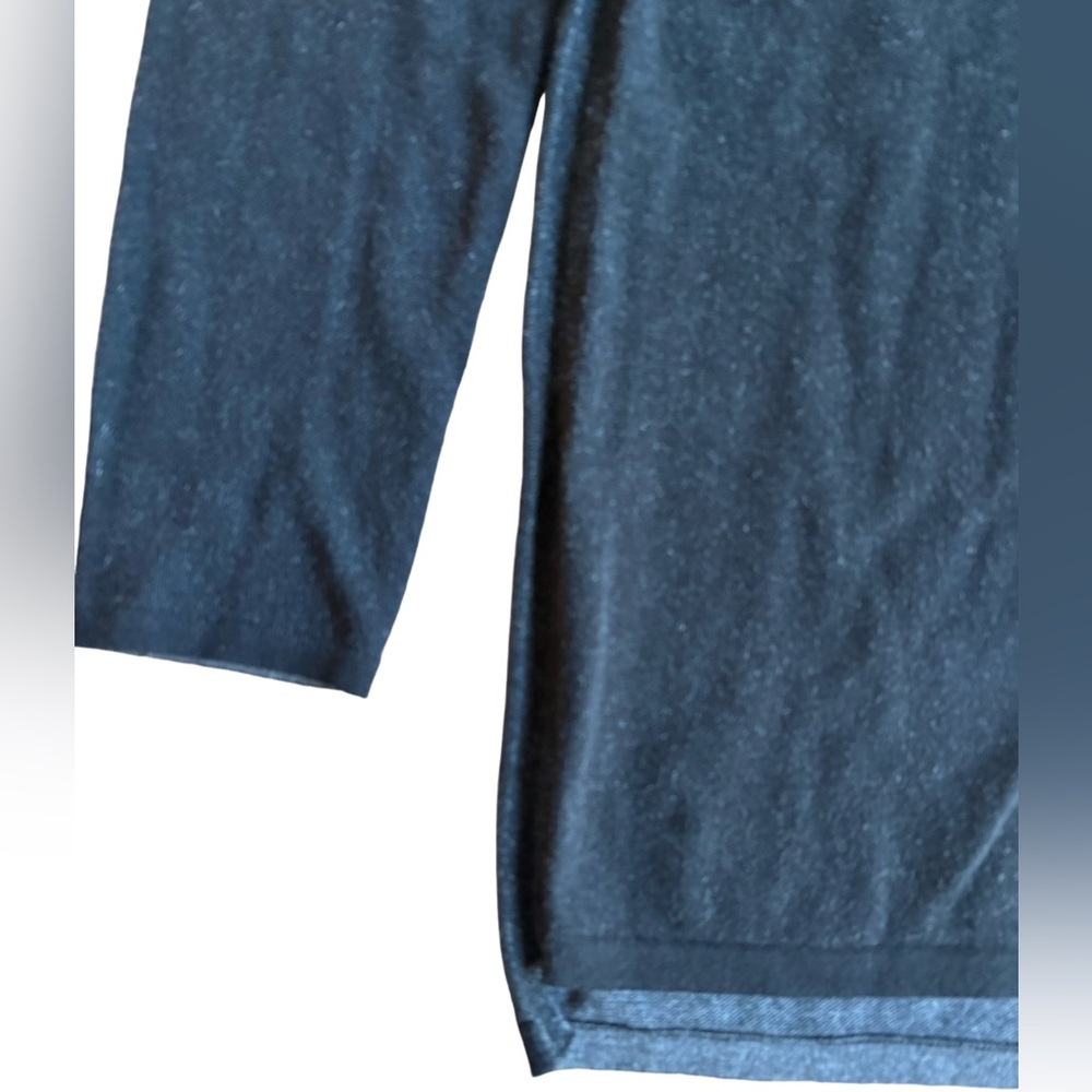 J. Jill Black Gray Heathered Classic Split V-Neck Tunic Sweater Size Small EUC - Picture 7 of 10